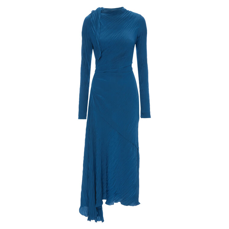 Long Sleeve Plisse Midi Dress image number null