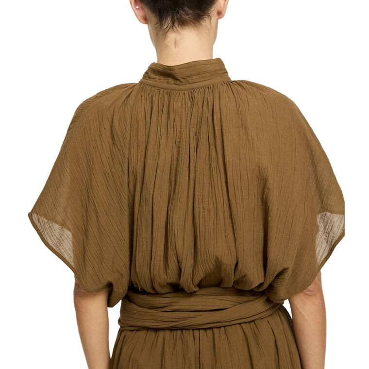 Wheeless Short Sleeve Cotton Gauze Blouse image number null
