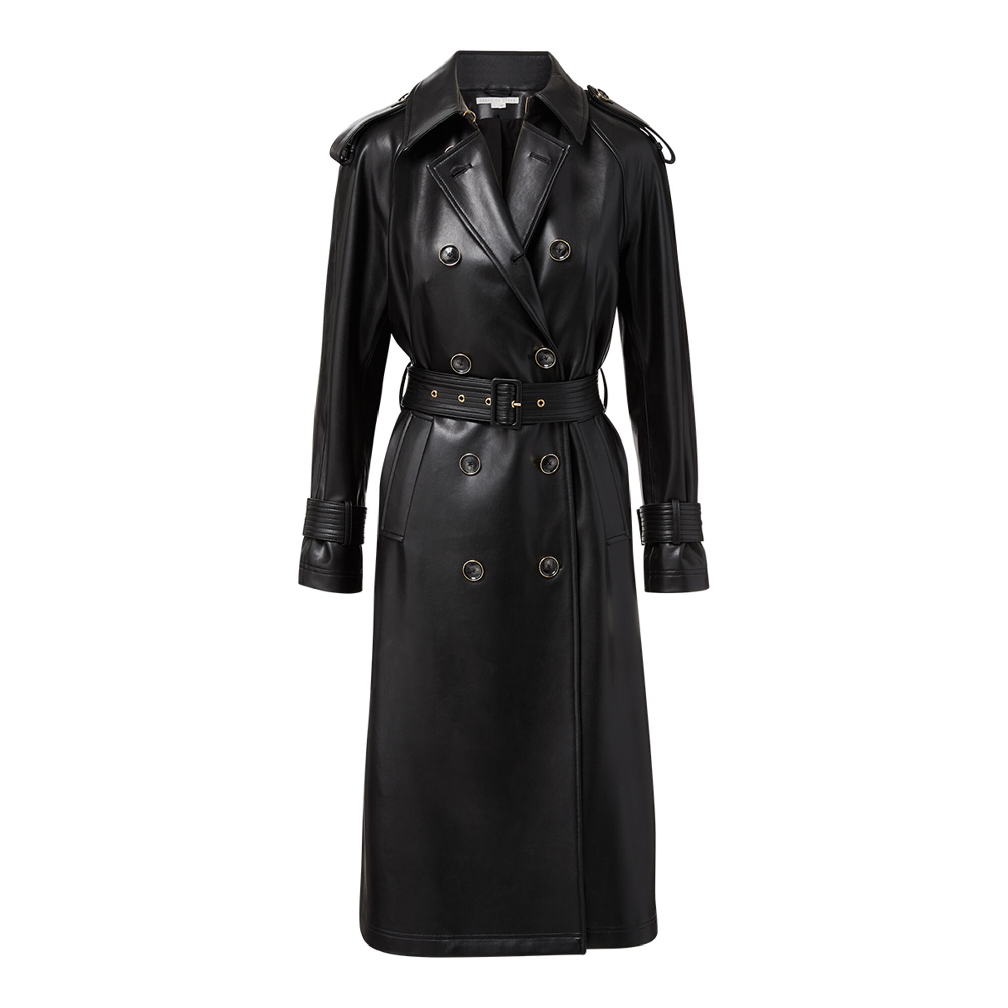 Conneley Vegan Leather Dickey Trench Coat