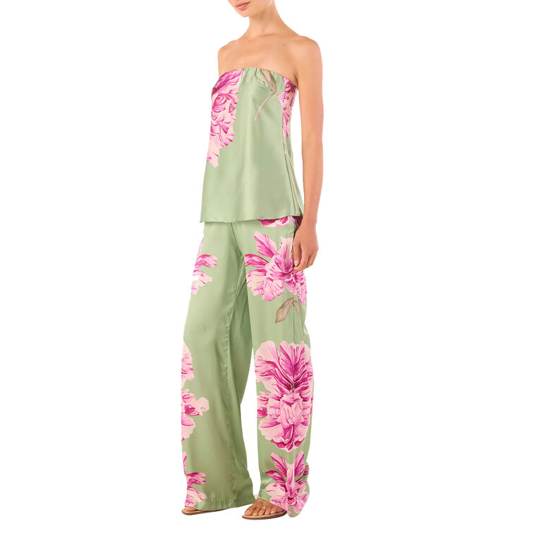 Izzie Wide-Leg Satin Pull-On Pant image number null