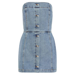 Scorpio Strapless Denim Skort Romper