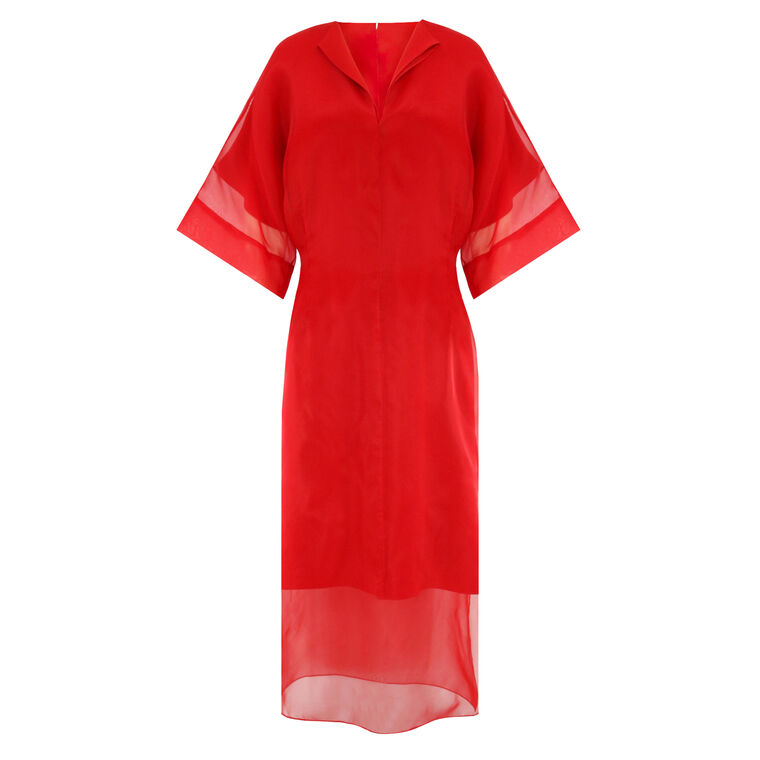The Zuri Short Sleeve Blouson Midi Dress image number null