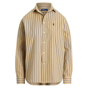Long Sleeve Relaxed Fit Striped Cotton Shirt