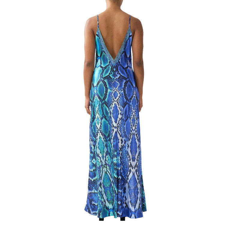 V-Neck Full Length Bias Slip Dress image number null