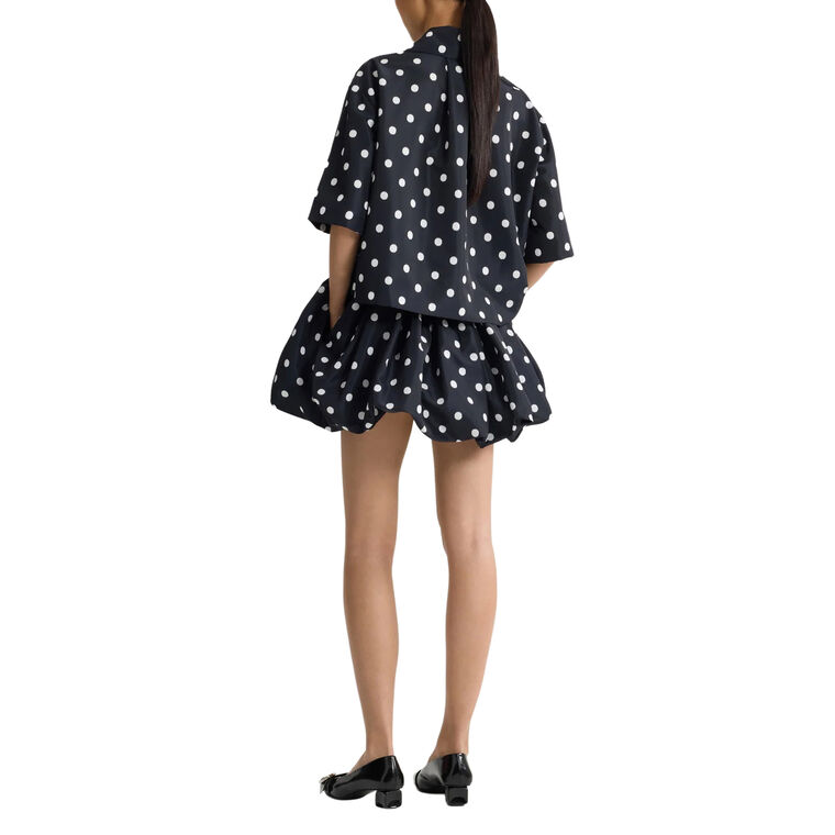 Short Sleeve Recycled Faille Polka Dot Blouse image number null