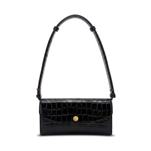 Croc-Embossed Crossbody Wallet