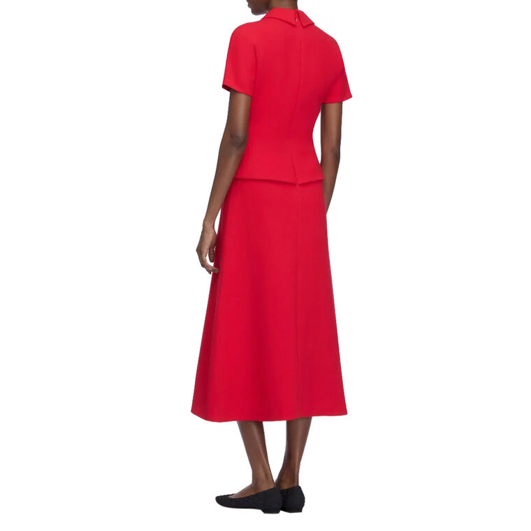 Alexina Short Sleeve Single Wool Crepe Dress image number null
