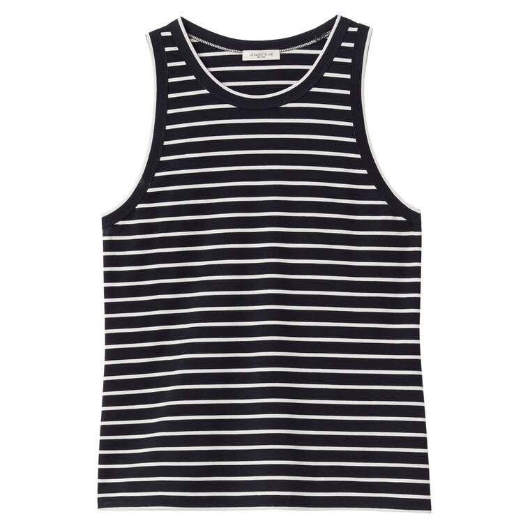 Striped Cotton Rib Racerback Tank image number null