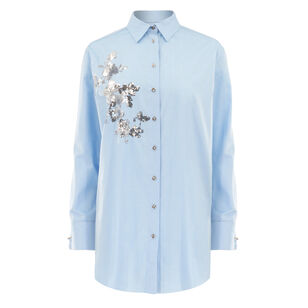 Oversized Oxford Shirt With Sequins