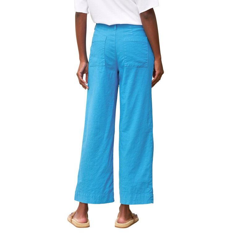 Wexford Wide-Leg Cropped Linen Trouser image number null