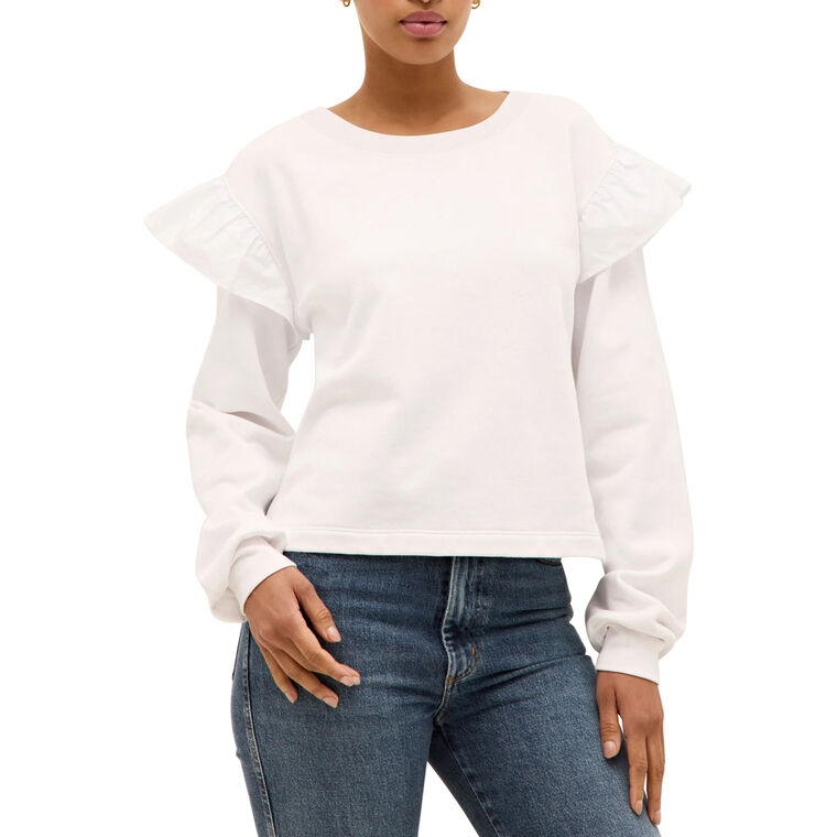 Houser Long Sleeve Ruffle Pullover image number null