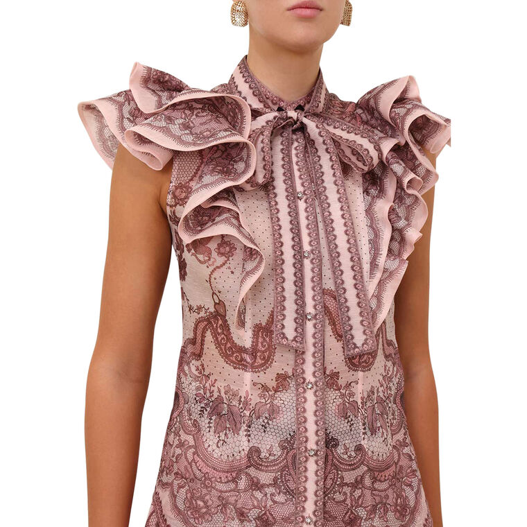 Crush Frilled Fitted Blouse image number null