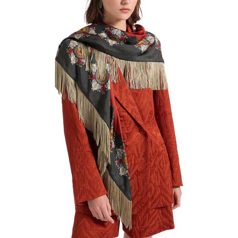 Fringe Triangle Scarf image number null