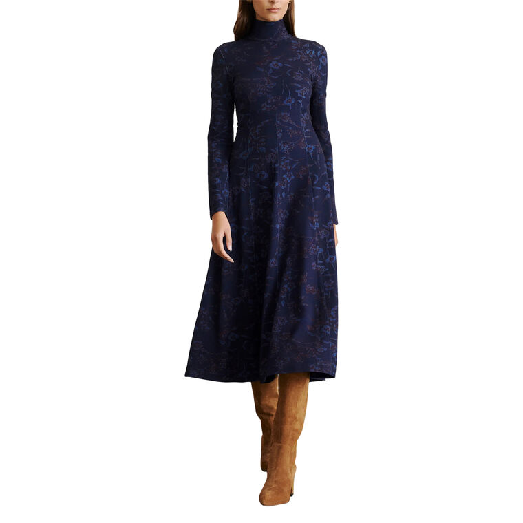 Thea Long Sleeve Turtleneck Midi Dress image number null