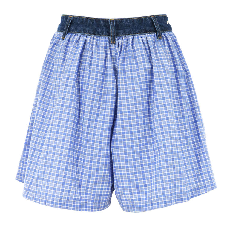 Madalyn Checked Cotton-Blend High-Rise Shorts image number null