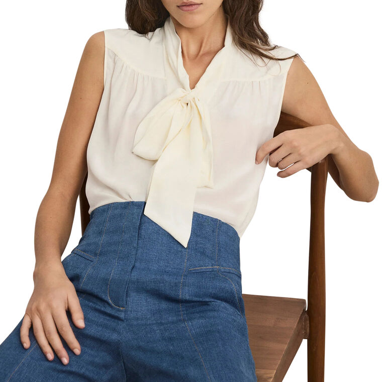 Magnolia Sleeveless Tie-Neck Blouse image number null