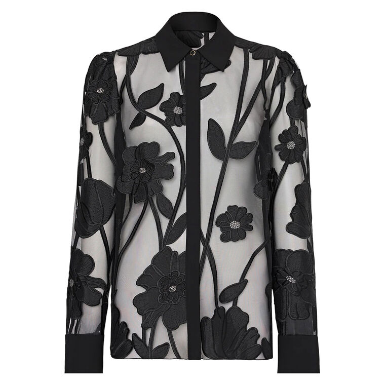 Ashton Grand Fleur Embroidered Long Sleeve Top image number null