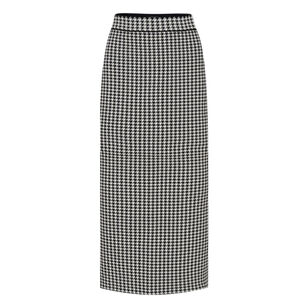 Leonie Houndstooth Midi Skirt