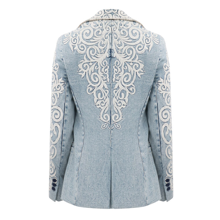 Macey Filligree Denim Blazer image number null