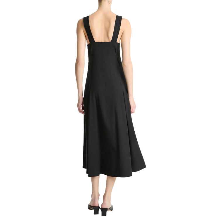 Linen-Blend Square-Neck Cami Midi Dress image number null