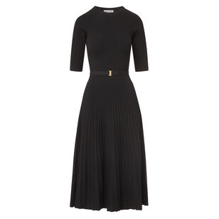 Elthea Short Sleeve Knit Belted Midi Dress