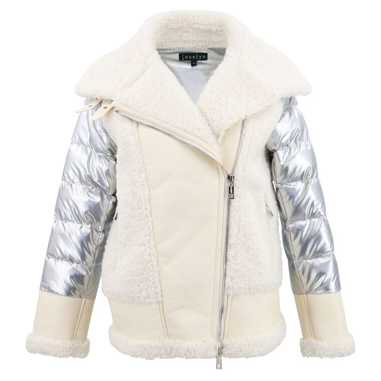 Faux Fur Moto Jacket image number null