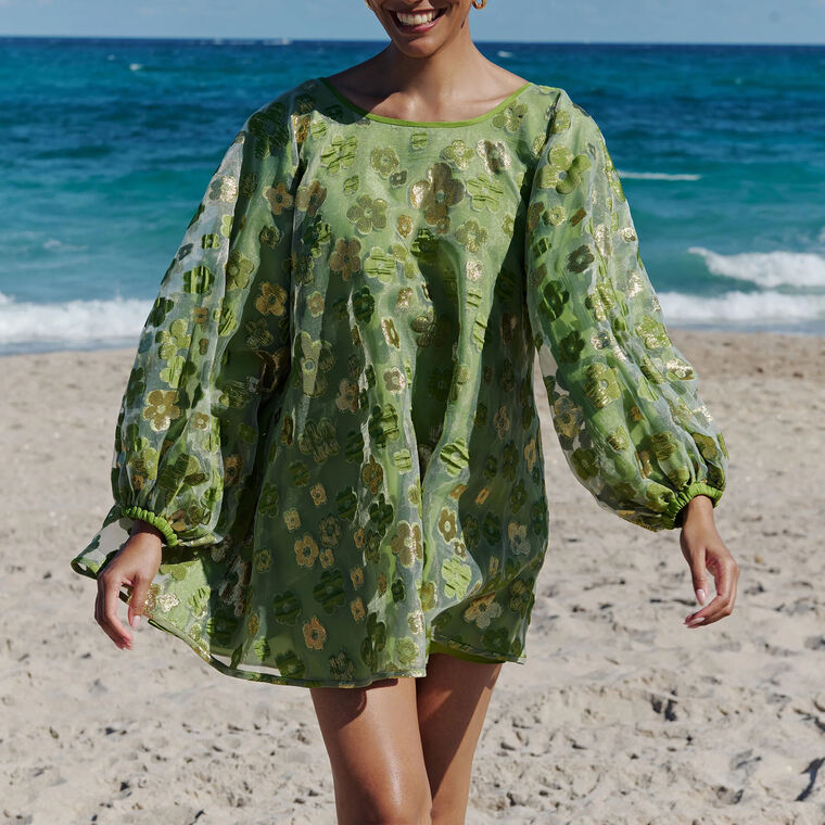 Organza Good Luck Long Sleeve Mini Dress image number null