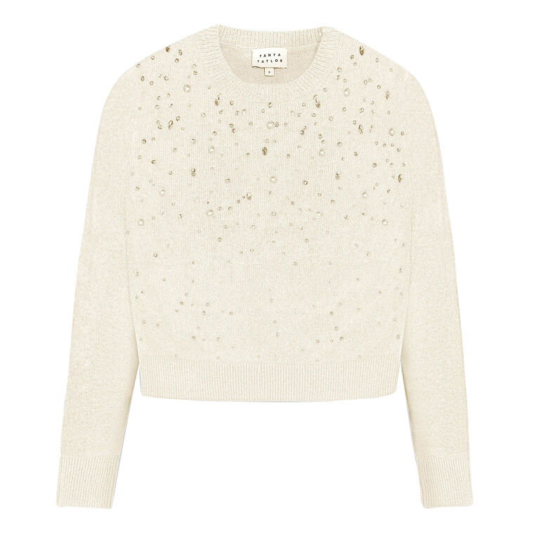 Lexia Long Sleeve Embellished Crewneck Sweater image number null