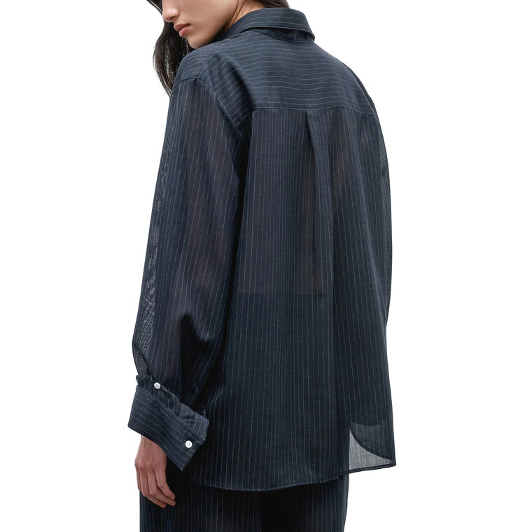 Next Morning Wool Pinstripe Shirt image number null