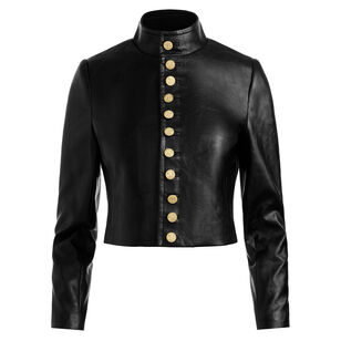 Emerson Vegan Leather Miltary Jacket