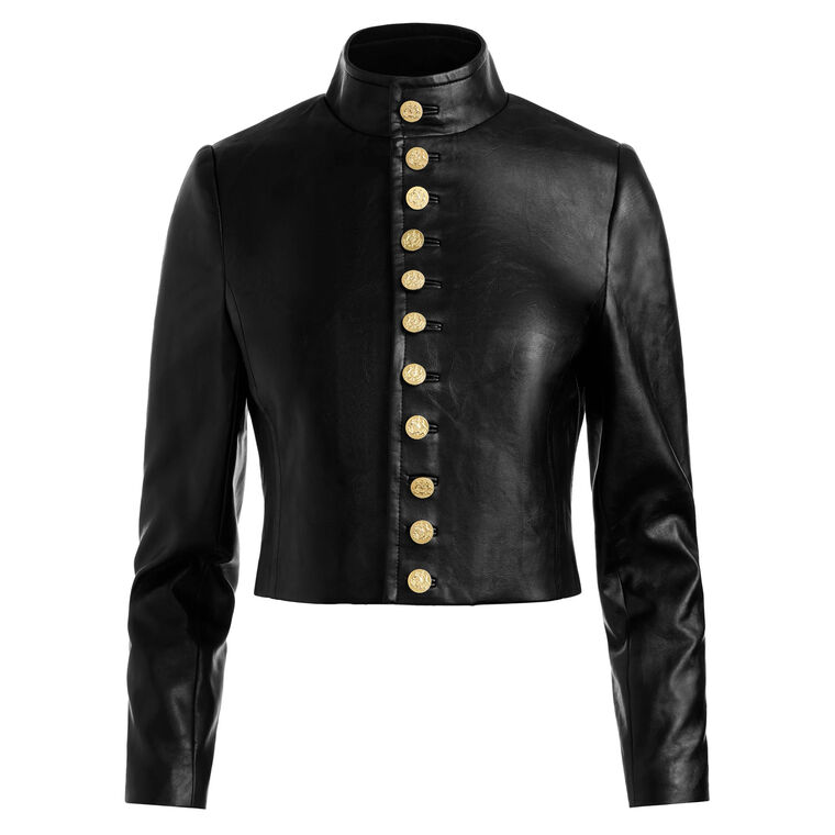 Emerson Vegan Leather Miltary Jacket image number null