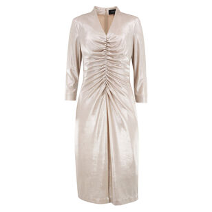 Foiled Jersey Ruched Dress