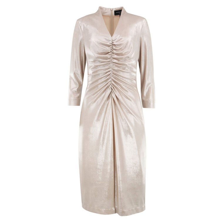 Foiled Jersey Ruched Dress image number null