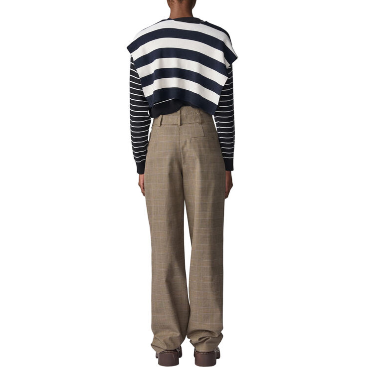 Striped Cropped Sweater image number null
