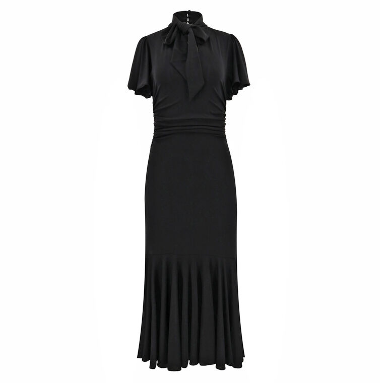 Hertha Tie-Neck Midi Dress image number null