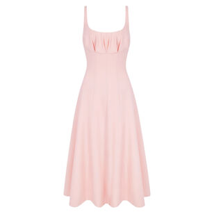 Collins Sleeveless Wool Crepe Midi Dress