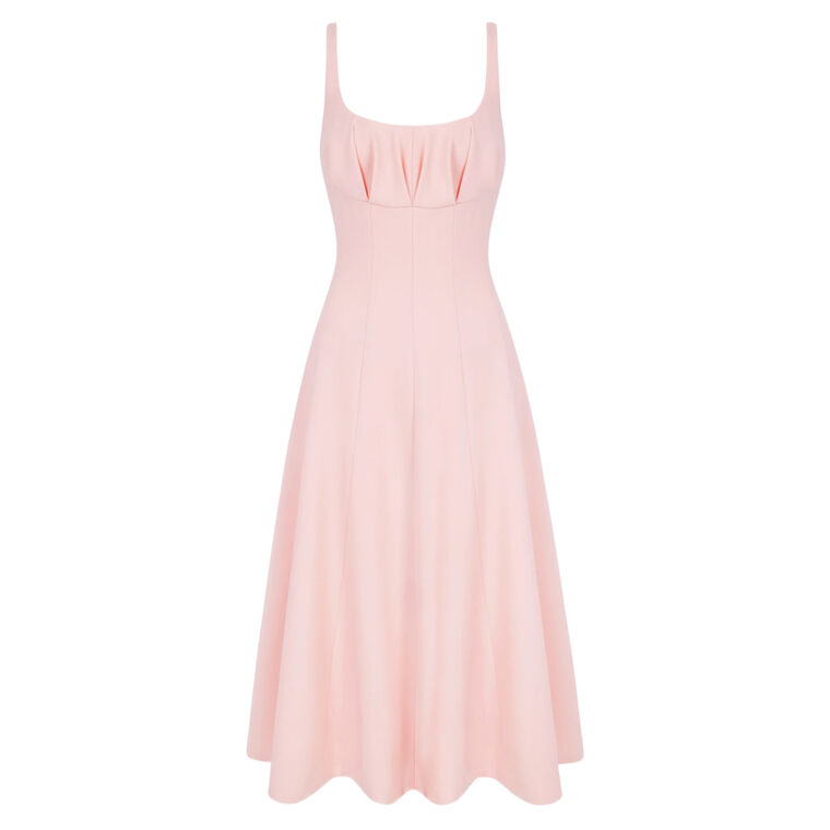 Collins Sleeveless Wool Crepe Midi Dress image number null