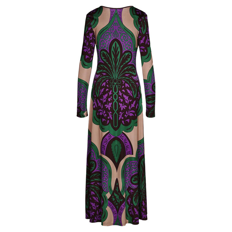 Glazed Illusion Reverisible Long Sleeve Ankle Dress image number null