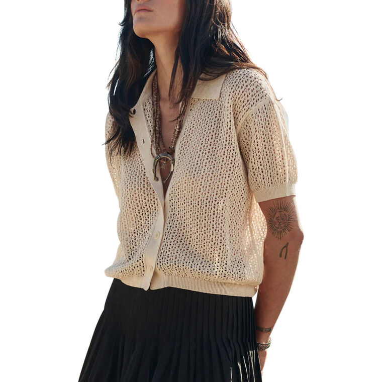 The Crochet Short Sleeve Polo image number null