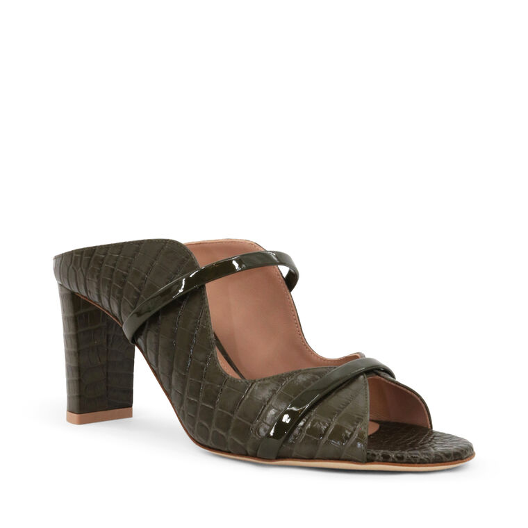 Norah 70mm Croc-Embossed Patent Leather Mule image number null