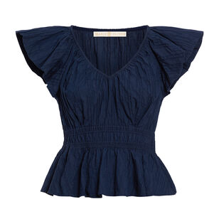 Lydia Puff-Sleeve Peplum Blouse