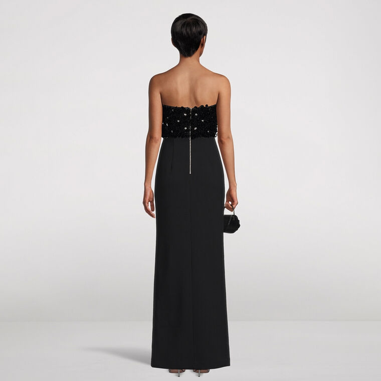 Elaine Floral Applique Strapless Gown image number null