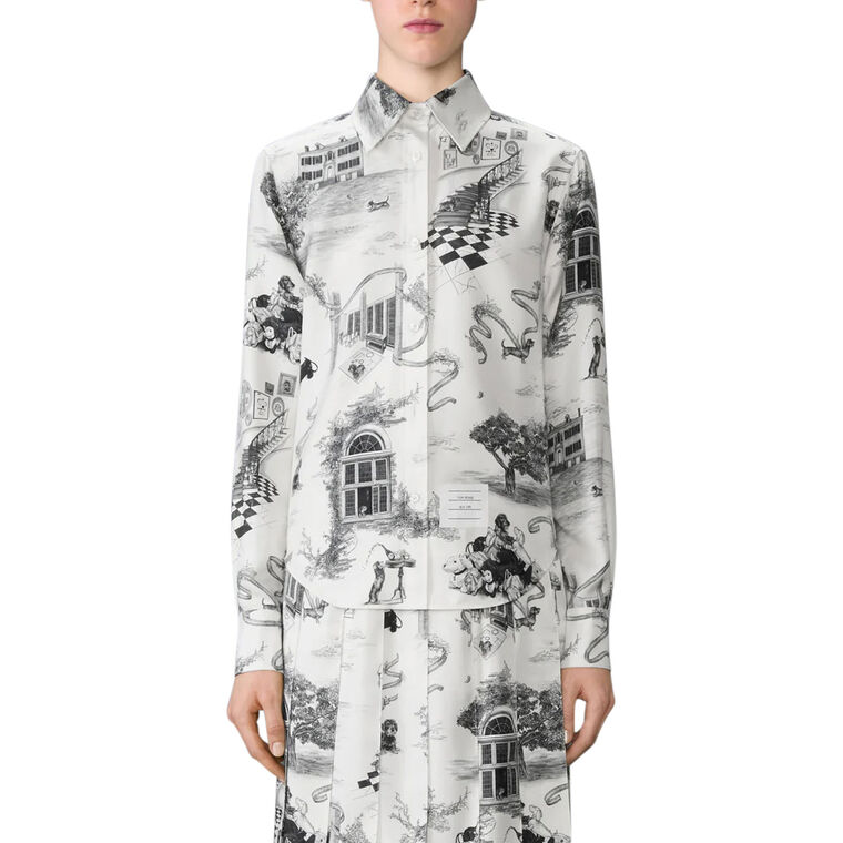 Silk Twill Collar Shirt In Hector Toile image number null