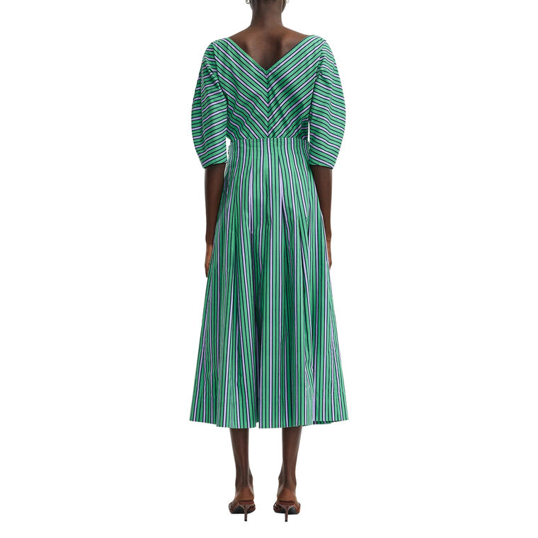 Striped Cotton Full Midi Skirt image number null
