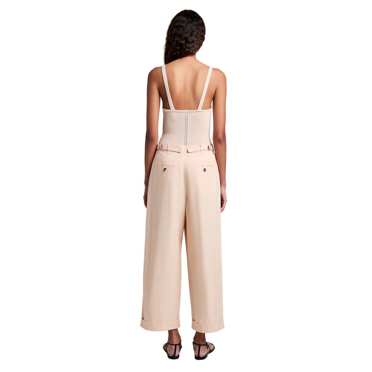 Gene V-Neck Knit Tank Top In Picot Cotton image number null