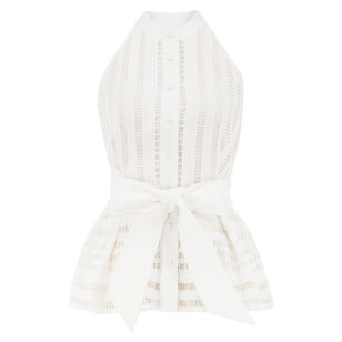 Nash Halterneck Tie-Waist Lace Top