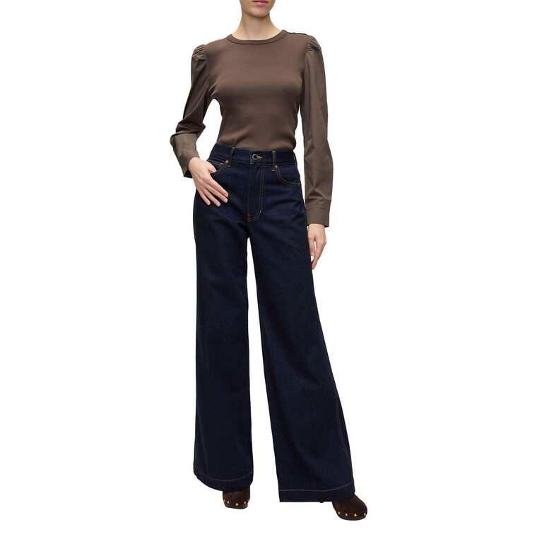 Fersia Mixed-Media Long-Sleeve Top image number null