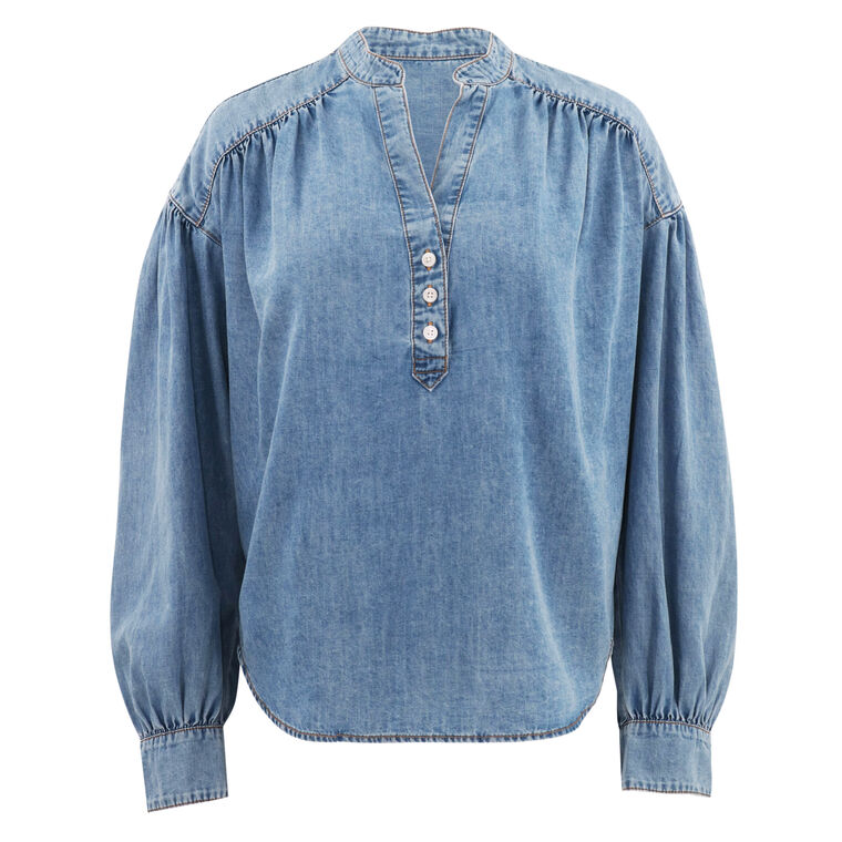 Kylie Cotton Blend Chambray Shirt image number null