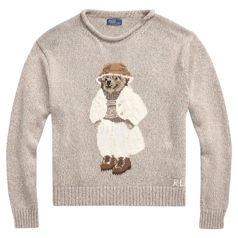 Cotton Bear Roll Neck Long Sleeve Pullover Sweater image number null