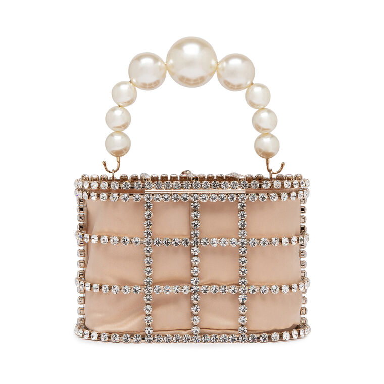 Holli Faux Pearl Top Handle Crystal Bag image number null